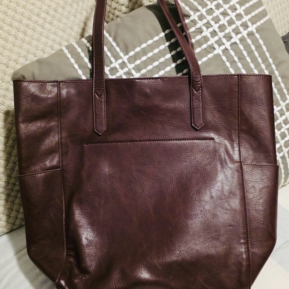 NWOT Joy Susan Dark Brown Leather Tote